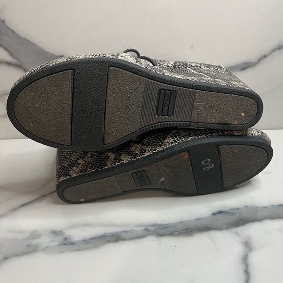 TOMS | Women's Black Brown Reptile Print Lace-Up Short Wedge Bootie Sz 9 - Picture 8 of 9